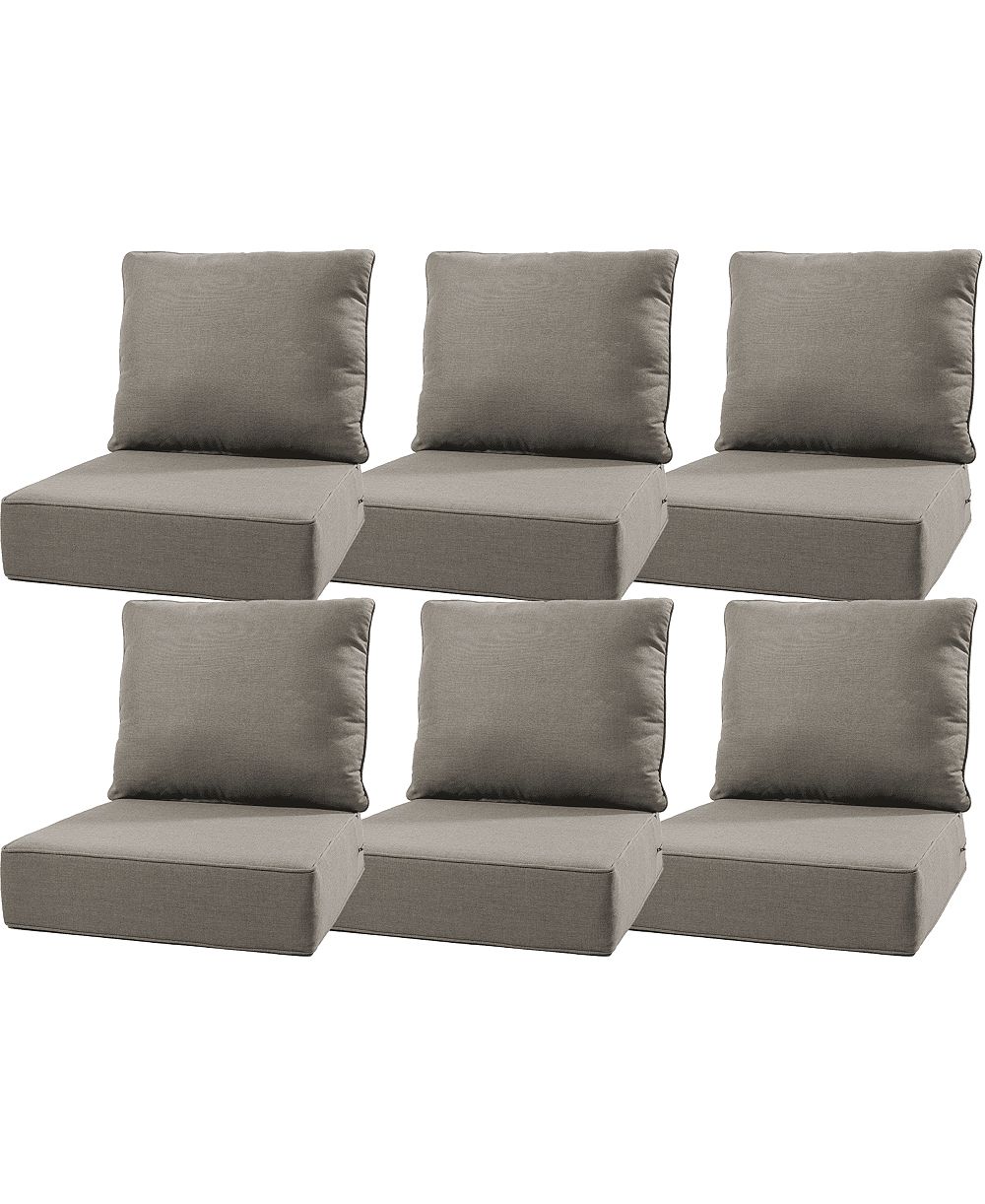 Bellefurn 24"x24"x6" Patio Thick Cushions and Pillows Set - Deep Seat Indoor/Outdoor Water and Fade Resistant