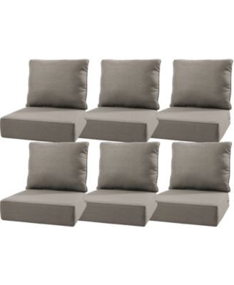 Bellefurn 24"x24"x6" Patio Thick Cushions and Pillows Set - Deep Seat Indoor/Outdoor Water and Fade Resistant