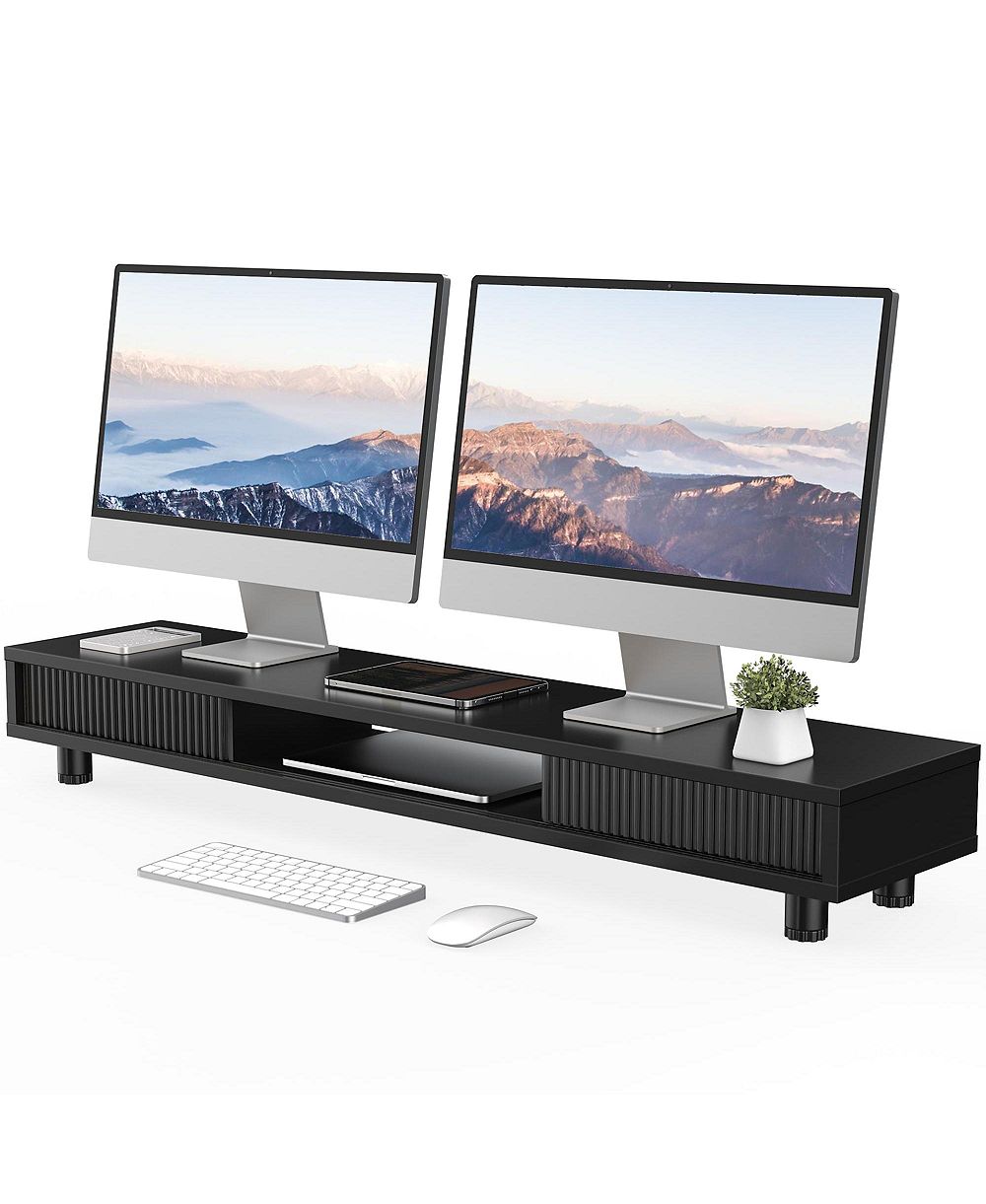 Lofree Dual Monitor Stand Height-Adjustable 2-Tier Desk Organizer