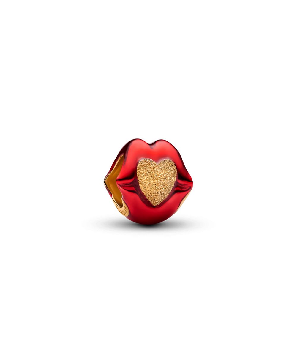 Подвеска Pandora "Lips of Love" в форме сердца, позолота 14k