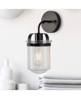 BUSDAYS 1 Light Clear Glass Shade Modern Industrial Wall Sconce Indoor Fixture for Bathroom Living Room Bedroom Kitchen Sink