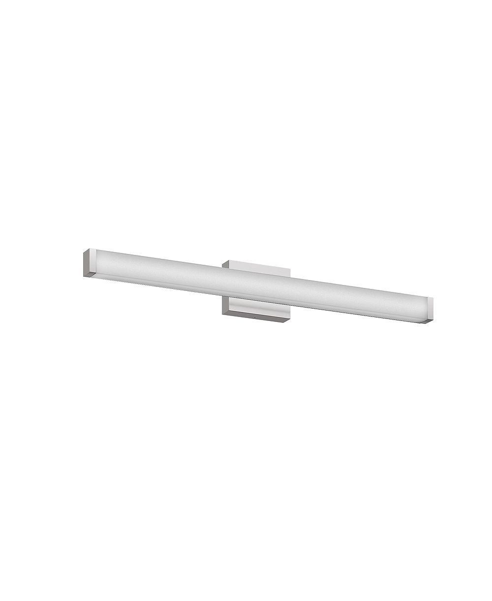 BUSDAYS 33 Inch Brushed Nickel Square LED Bathroom Vanity Light 18W 6000K Cool Wall Bar Fixture Over Mirror