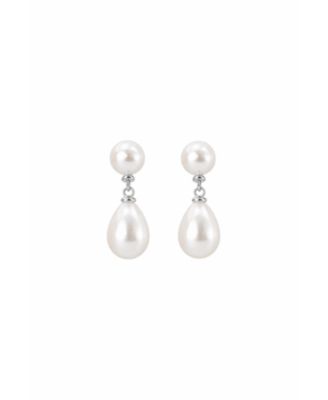 A.B. Ellie Imitation Pearl Studio Bride Bridal Double Drop Earrings