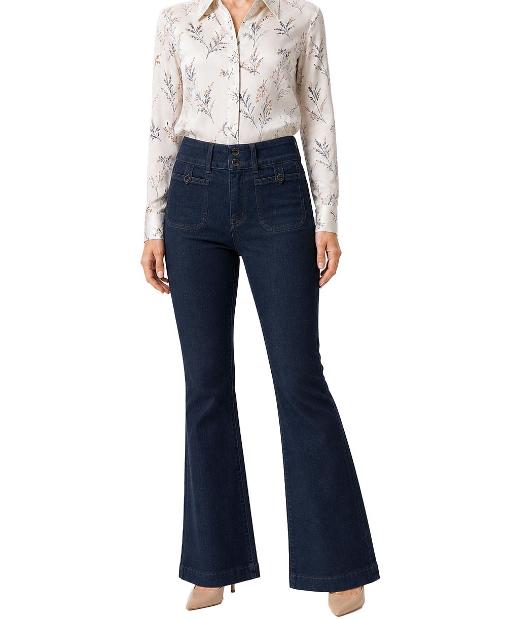 Indigo Poppy Women's High-Rise Tummy Tuck Bootcut Jeans