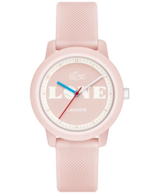 Детские часы Lacoste 12.12 розового цвета с силиконовым ремешком 33 мм