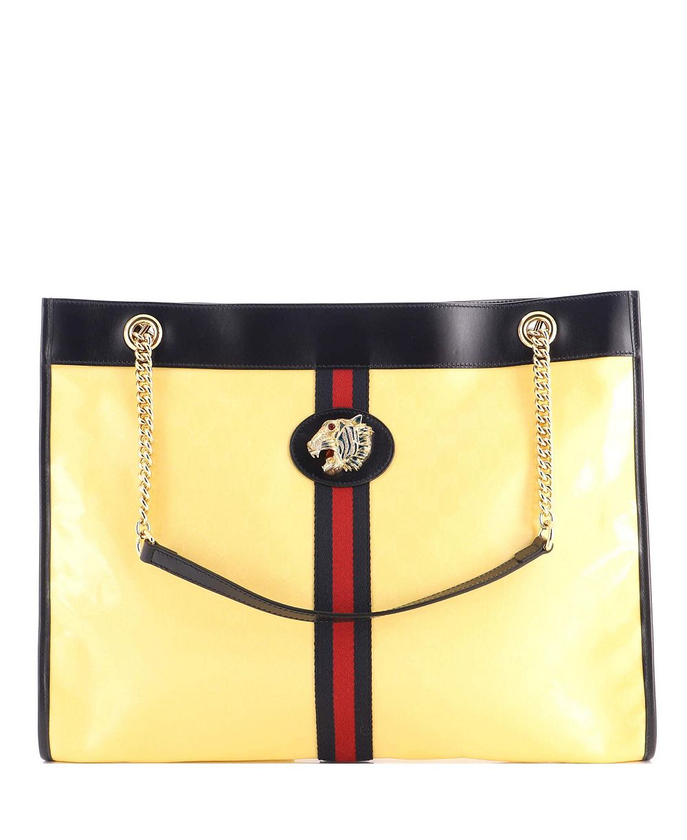 Pre-Owned Gucci большая сумка-тоут Rajah из лакированной канвасной ткани GG с цепочкой