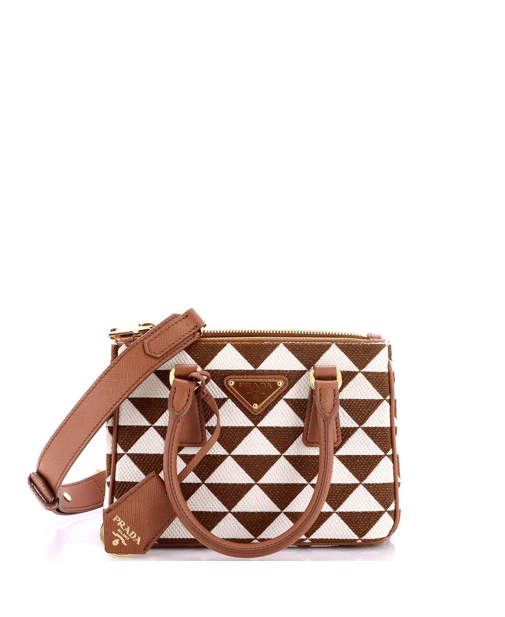 Pre-Owned Prada Galleria Мини-сумка с двойной молнией