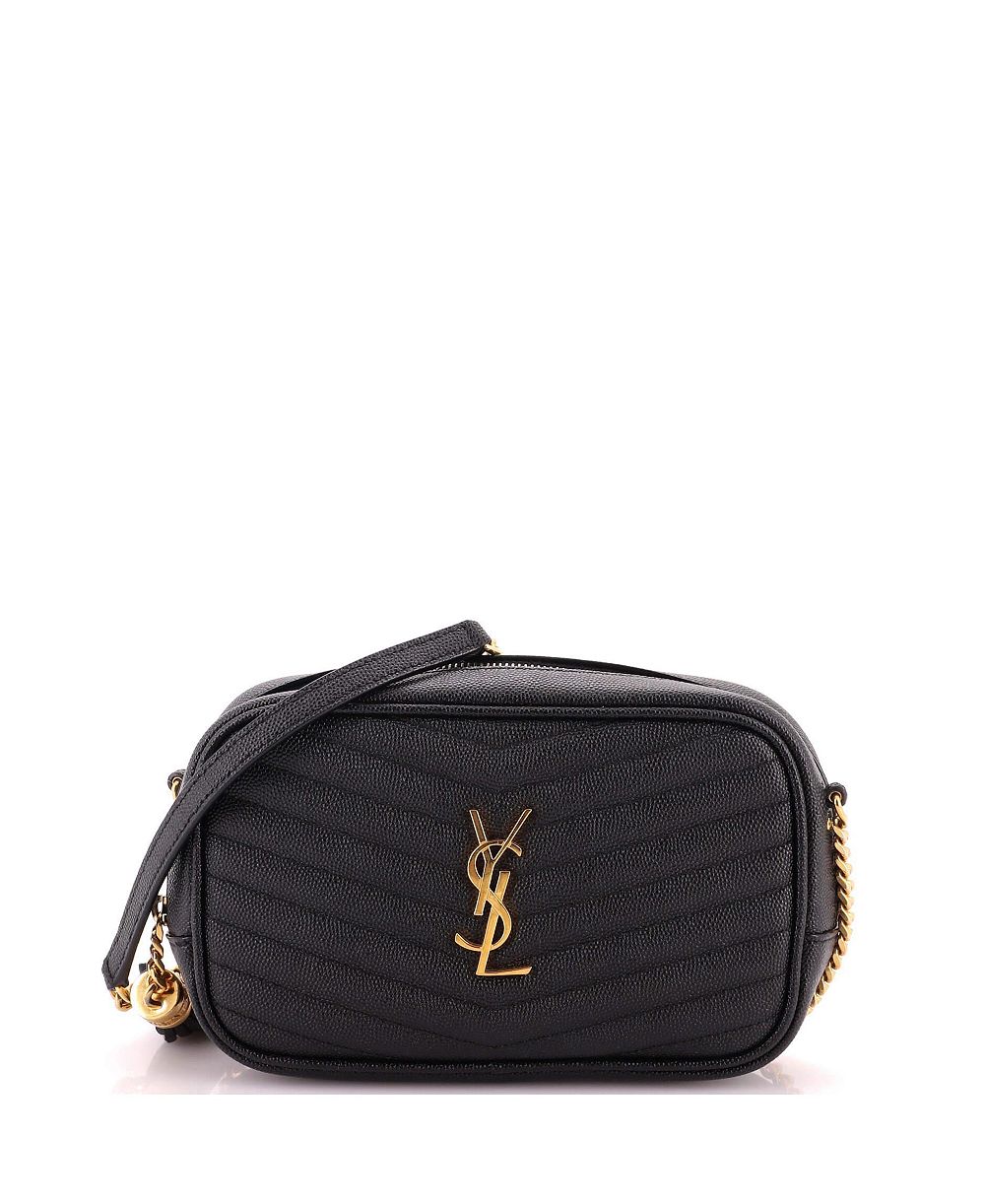 Б/у кожаная сумка-камера Saint Laurent Mini Lou Matelasse-Chevron с кроссбоди