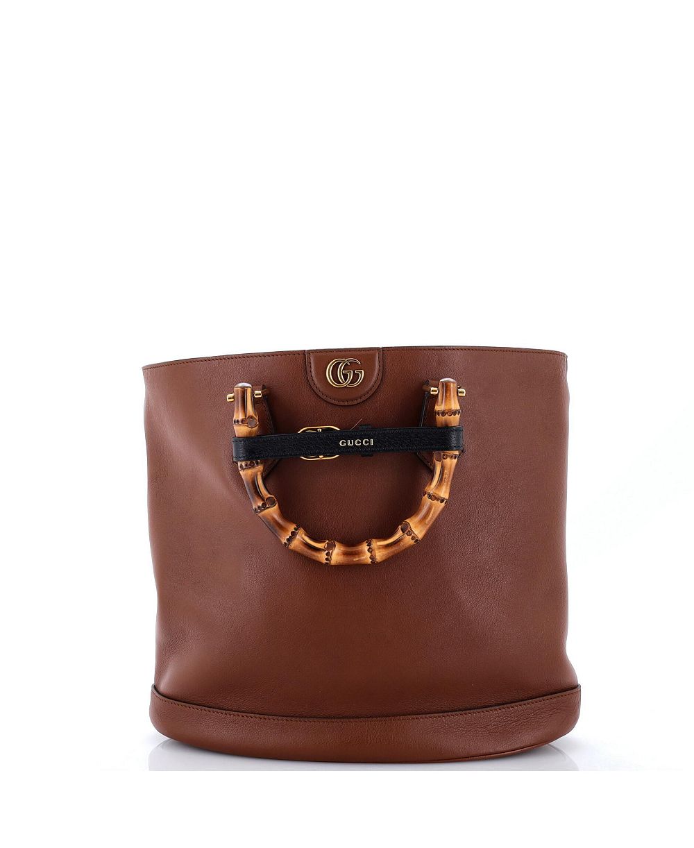 Pre-Owned Gucci средняя круглая сумка-тоут Diana с бамбуковой ручкой из кожи