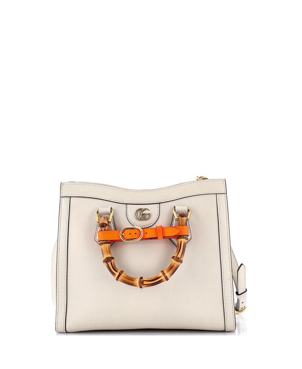Pre-Owned Gucci маленькая кожаная сумка-тоут Diana NM с бамбуковой ручкой