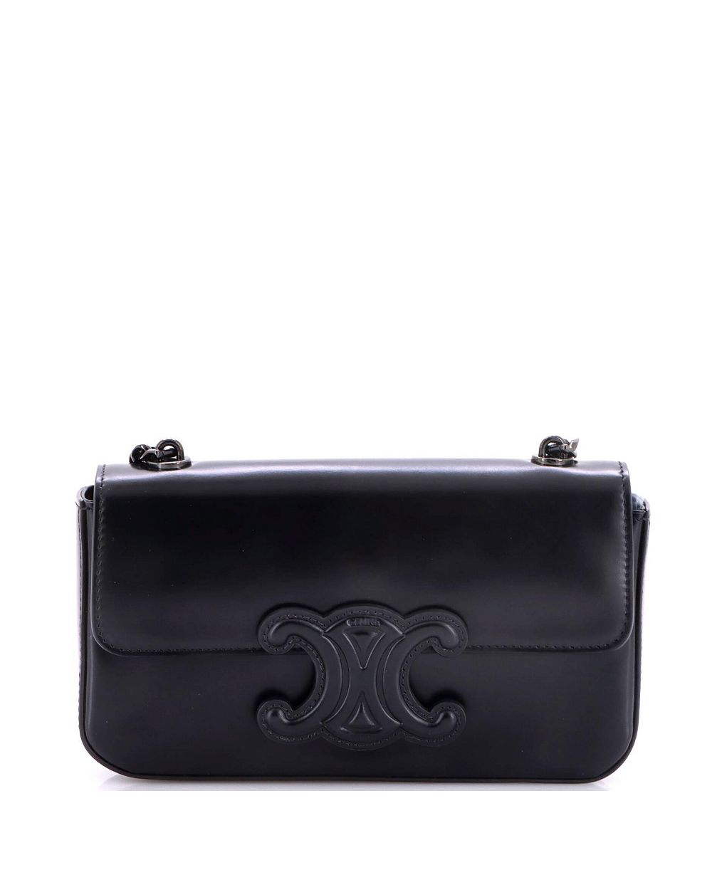 Pre-Owned Celine Small Triomphe Chain Shoulder Bag Leather