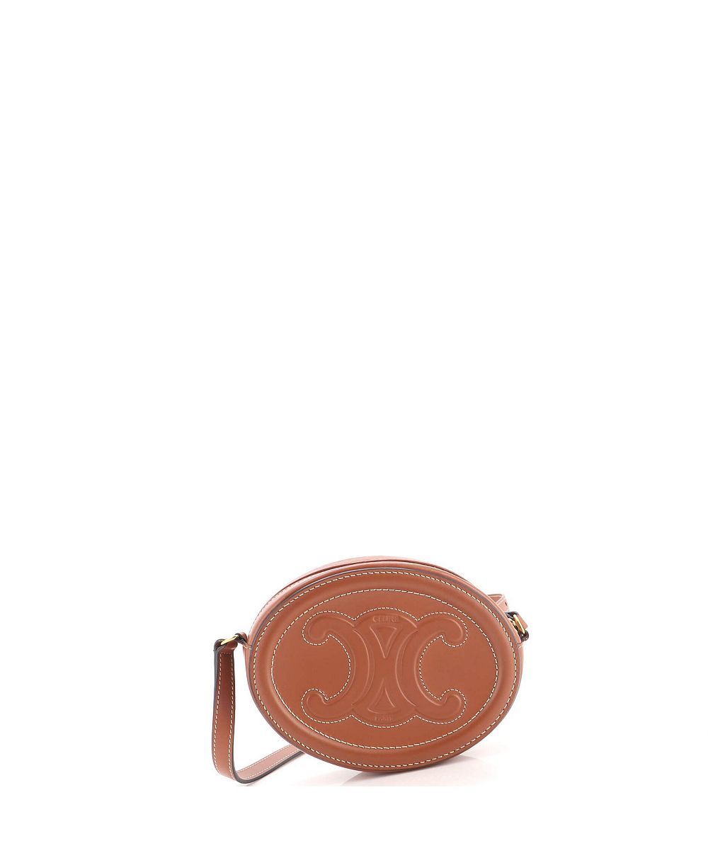 Сумка Pre-Owned Celine Mini Triomphe Oval Crossbody Bag из кожи