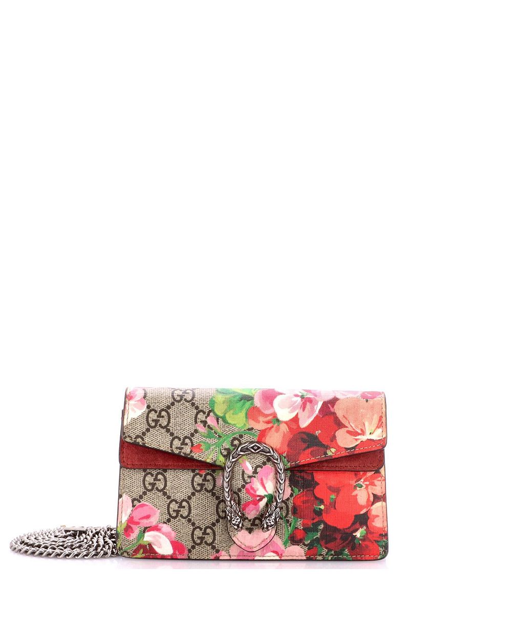 Pre-Owned Gucci Super Mini Dionysus Blooms Print GG Coated Canvas Crossbody Bag