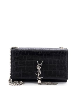Pre-Owned Saint Laurent средняя сумка через плечо с кисточкой Classic Monogram из тисненой кожи