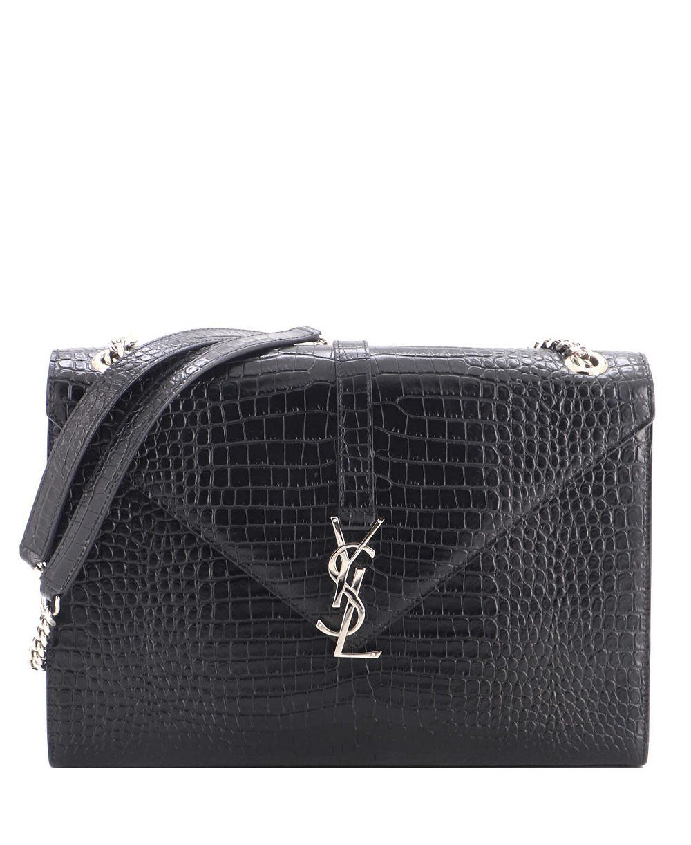Pre-Owned Saint Laurent большая сумка-конверт Classic Monogram из тисненой кожи