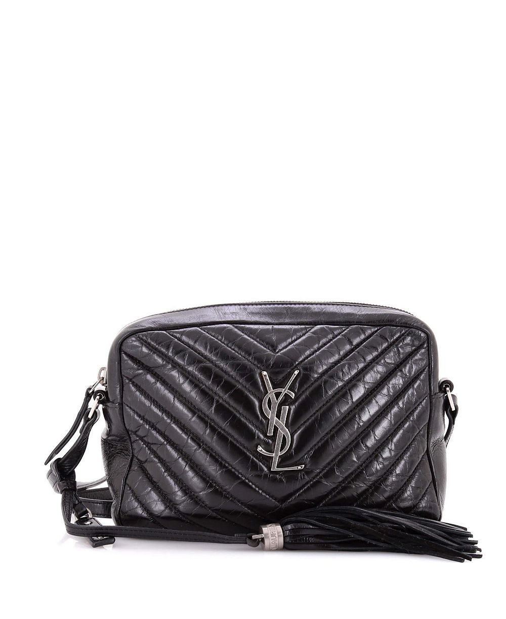 Pre-Owned Saint Laurent Small Lou Matelasse Chevron Leather Camera Bag