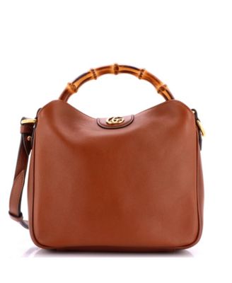 Pre-Owned Gucci Small Diana NM Bamboo Shoulder Bag Leather