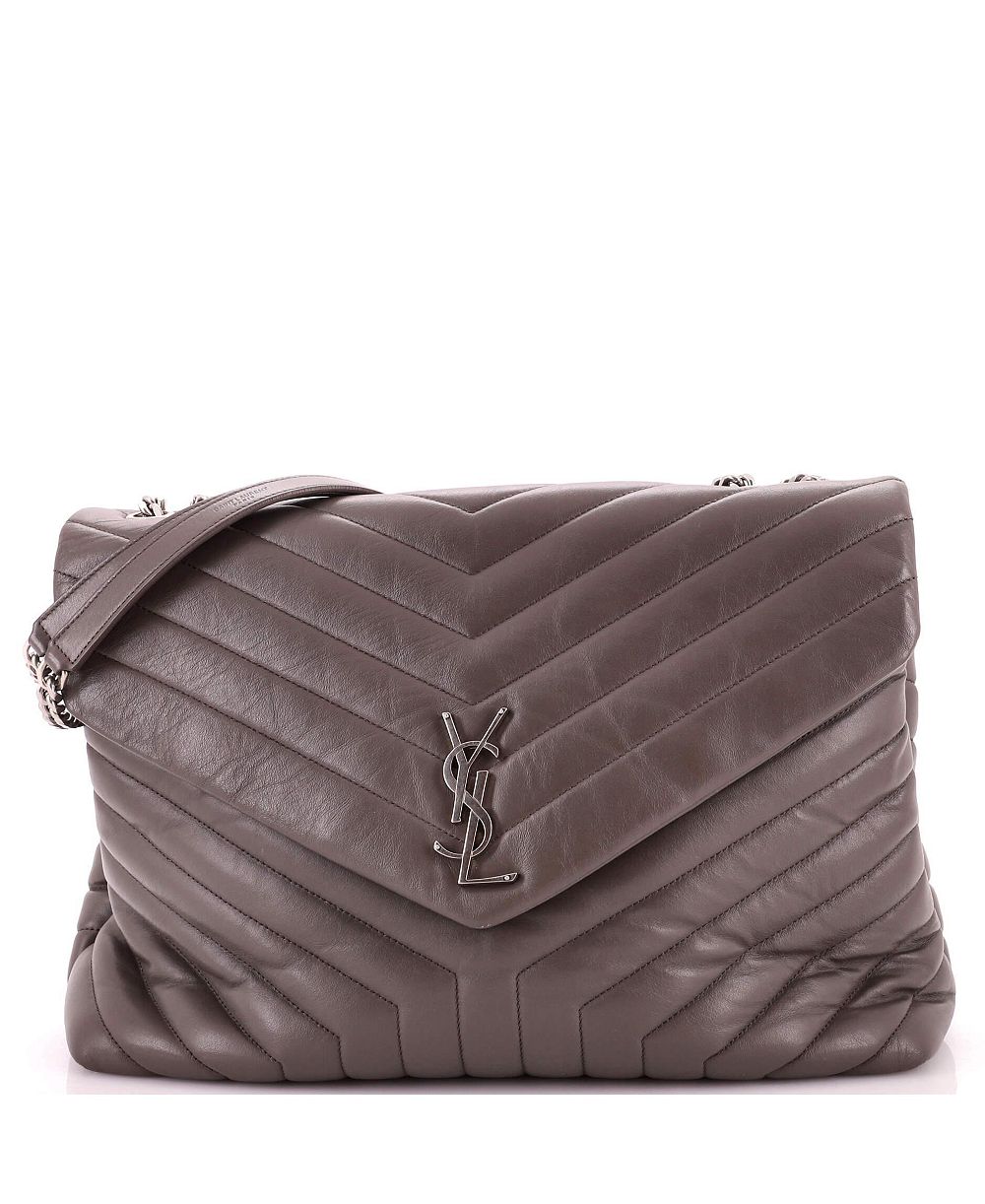 Сумка Pre-Owned Saint Laurent Large Loulou Shoulder Bag Matelasse Chevron из кожи