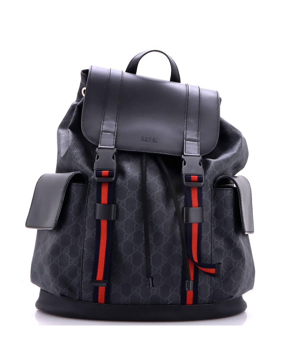 Pre-Owned Gucci большой рюкзак с двумя карманами и пряжкой из лакированной ткани GG