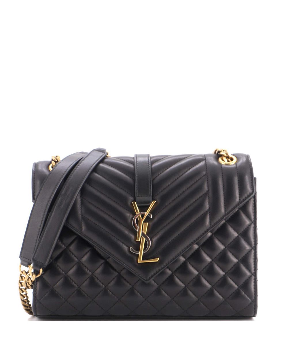 Pre-Owned Saint Laurent сумка-сакко Classic Monogram средняя, стеганая, из кожи мателасе, ширина 10", высота 7", глубина 2.5"