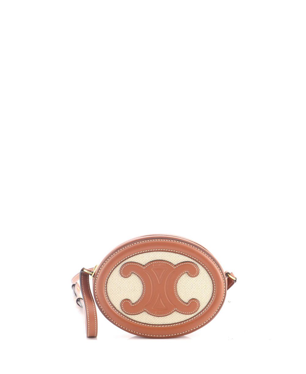 Pre-Owned Celine овальная сумка-кроссбоди Triomphe из ткани и кожи