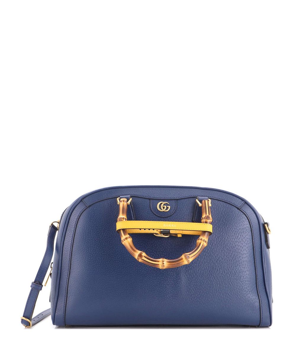 Pre-Owned Gucci Medium Diana NM Bamboo Handle Duffle Bag Leather