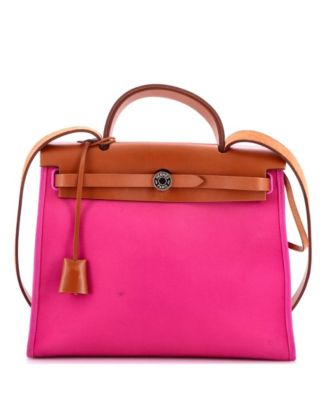Pre-Owned HERMÉS сумка Herbag 31 Zip средняя, кожаная и тканевая, на плечо