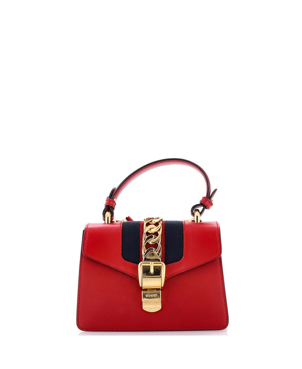 Сумка Pre-Owned Gucci Sylvie Mini Top Handle Leather Bag
