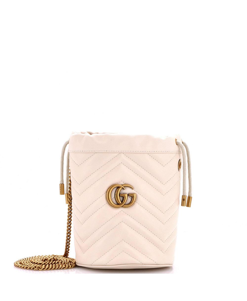 Pre-Owned Gucci Mini GG Marmont Matelasse Leather Bucket Bag
