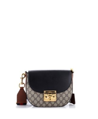 Средняя кожаная сумка через плечо Gucci Medium Leather Padlock Saddle (Pre-Owned)