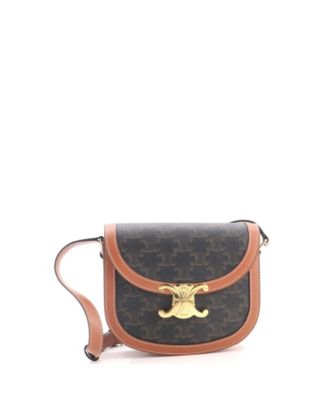 Pre-Owned Celine Teen Besace Triomphe Shoulder Bag Triomphe Coated Canvas