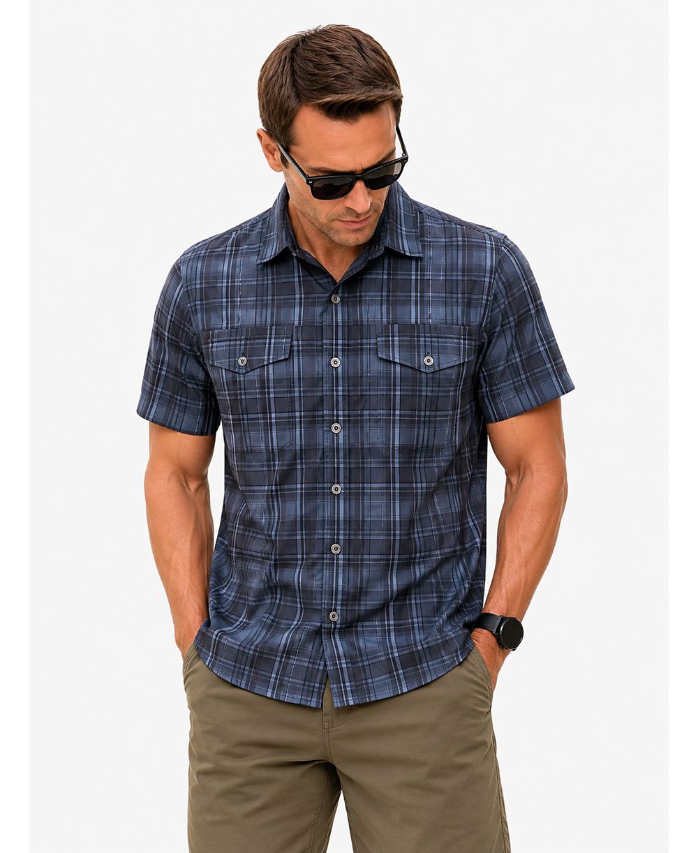 Spyder Men's Seaside Plaid Short-Sleeve Regular-Fit Shirt