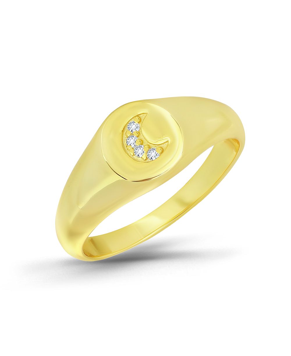 Macy's Cubic Zirconia Round Signet Pinky Ring