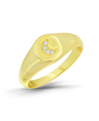 Macy's Cubic Zirconia Round Signet Pinky Ring