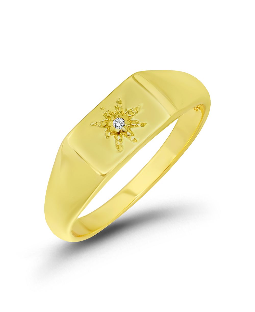 Macy's перстень с принтом звезд и кубическим цирконием