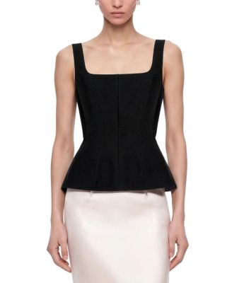 NOCTURNE Women's Boned Square Neck Peplum Bustier Top