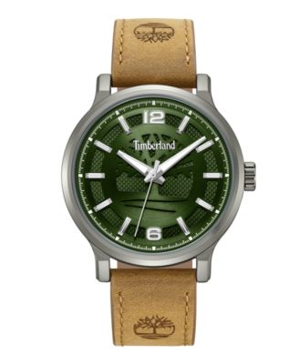 Timberland Men's 3-Hand Quartz Tan Genuine Leather Watch 43mm