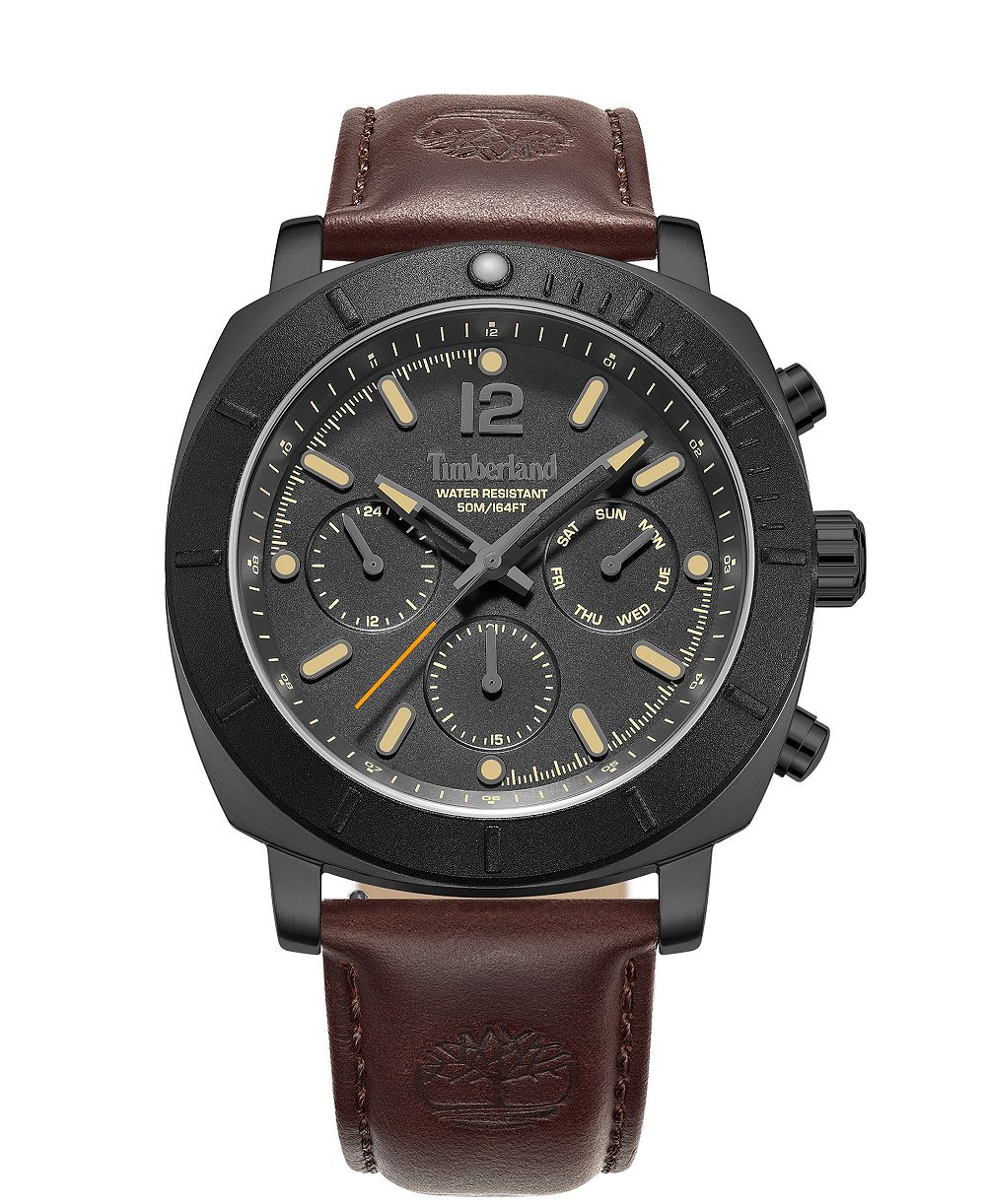 Timberland мужские кварцевые часы Pyperville с датой, кожаный ремешок 45mm