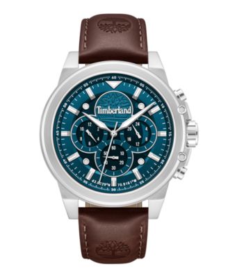 Timberland Men's Sport Quartz Tan Leather Band Watch 46mm