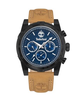 Timberland Men's Three Eye Multi-Function Sport Henniker II Tan Leather Watch 45mm