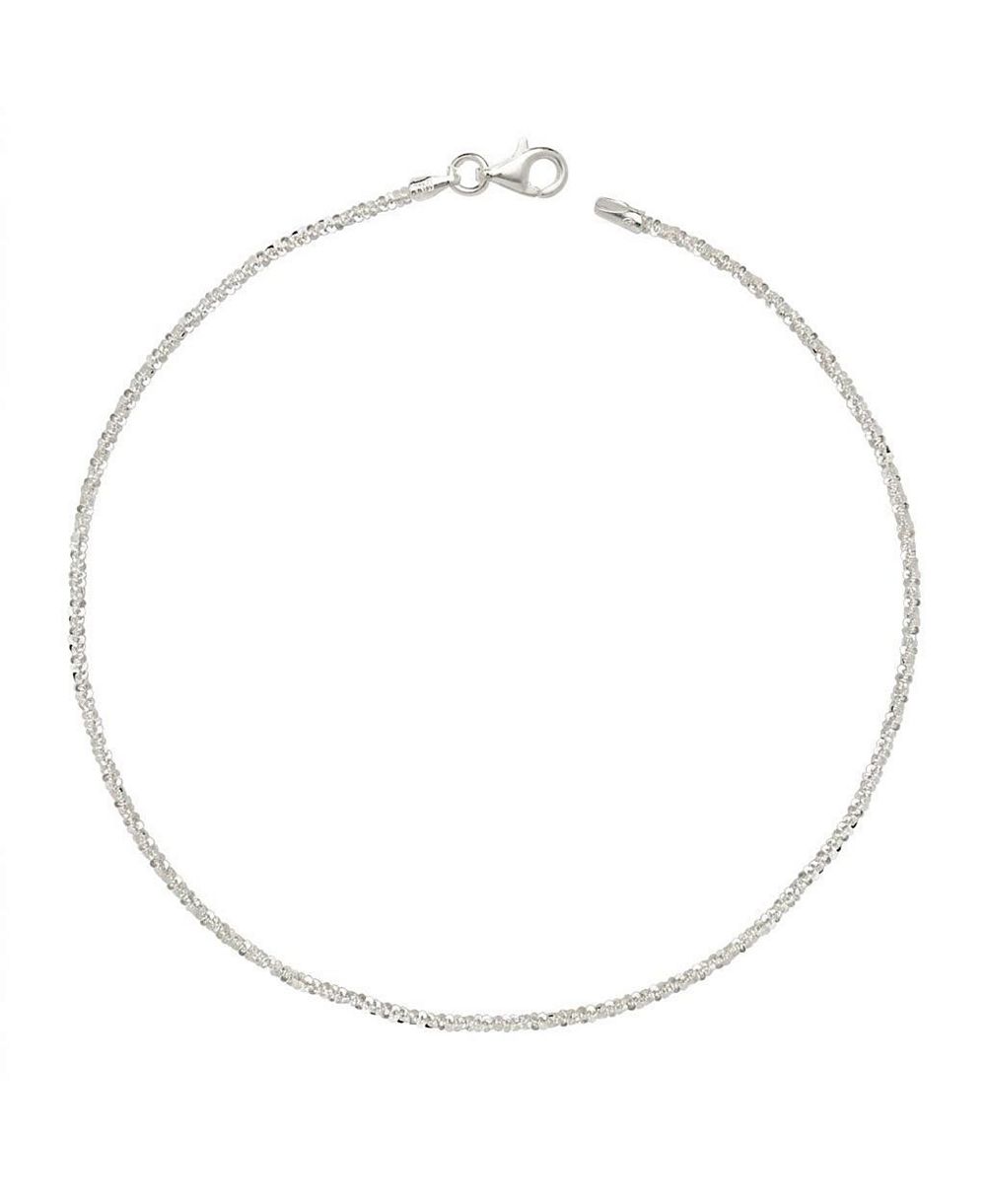 Curata Jewelry сверкающий браслет-анклет Margherita из серебра, 2 мм, 10 дюймов