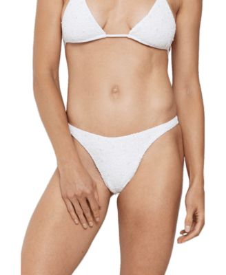 Self-Adore Women's Forever Hand-Beaded Cheeky High-Cut Bikini Bottom