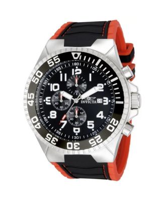 Invicta Мужские кварцевые дайверские часы Pro Diver, водонепроницаемые, черные/красные резиновые, 52 мм