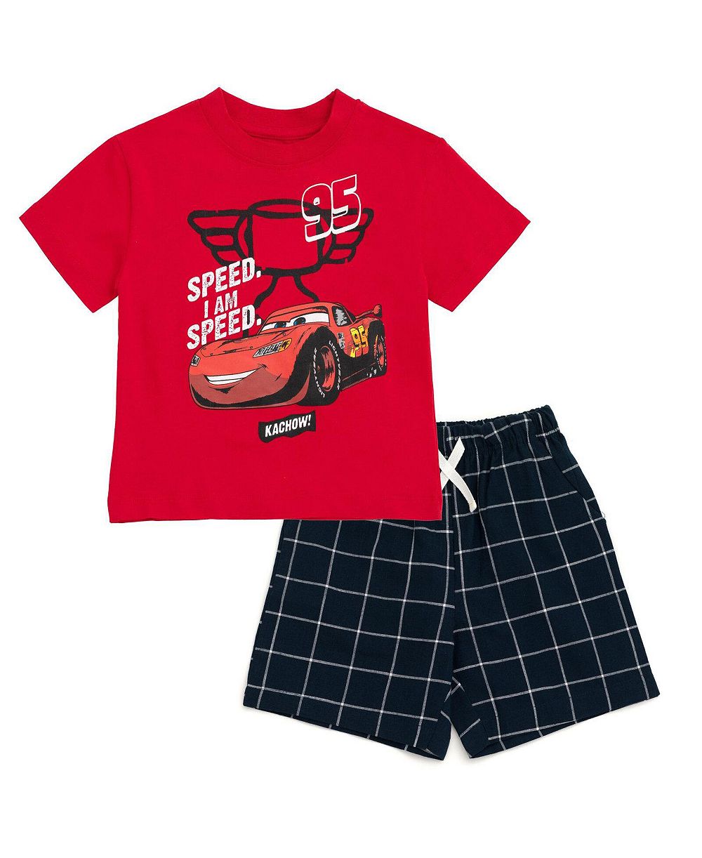 Cars Toddler Boys Mickey Mouse 2T-4T Lightning McQueen 2-Piece T-Shirt and Shorts Set