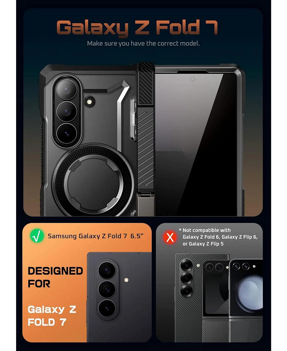 Чехол SUPCASE Ub Grip MagSafe с встроенным защитным экраном конфиденциальности для Samsung Galaxy Z Fold7