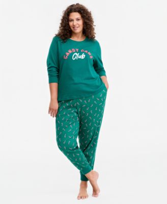 Holiday Lane Plus Size Candy Cane Pajama Set, Macy's Exclusive