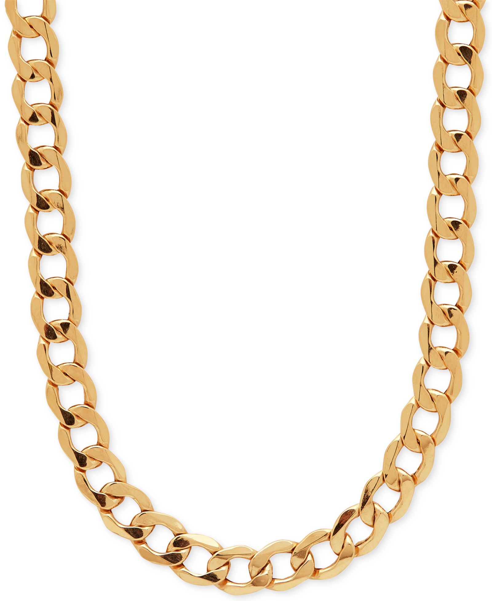 Легкая цепь для ожерелья 22" Curb Link (7mm) в 10k Gold
