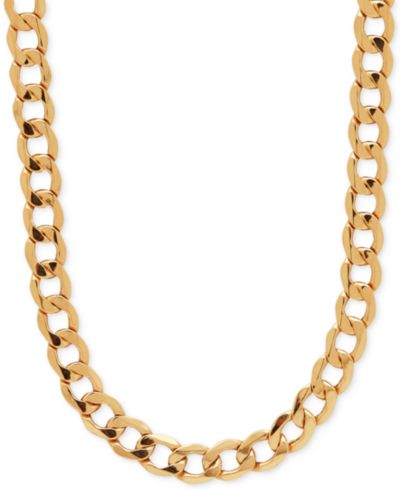 Легкая цепь для ожерелья 22" Curb Link (7mm) в 10k Gold