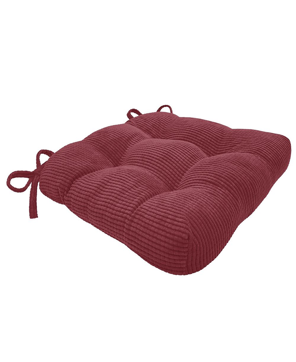 Мягкие однотонные текстурированные подушки для кресел Kate Aurora Luxe Living с устойчивостью к пятнам и прочными завязками, комплект из 6 штук