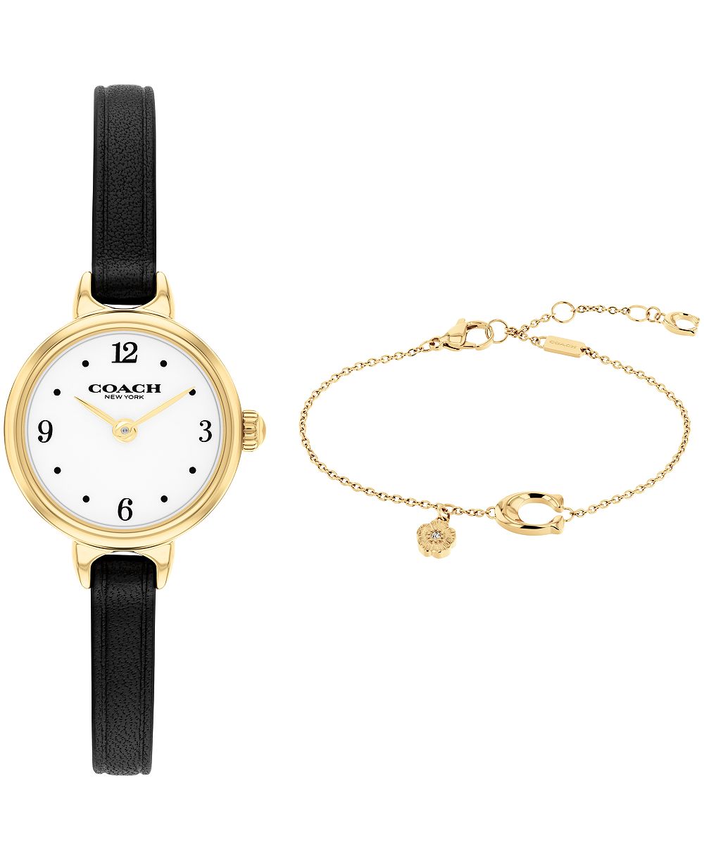Coach Women's Quartz Iris Black Calfskin Watch 22.5mm